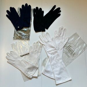 Four Pairs of Fownes and Hansen Nylon Gloves, Vtg, Size 6-7